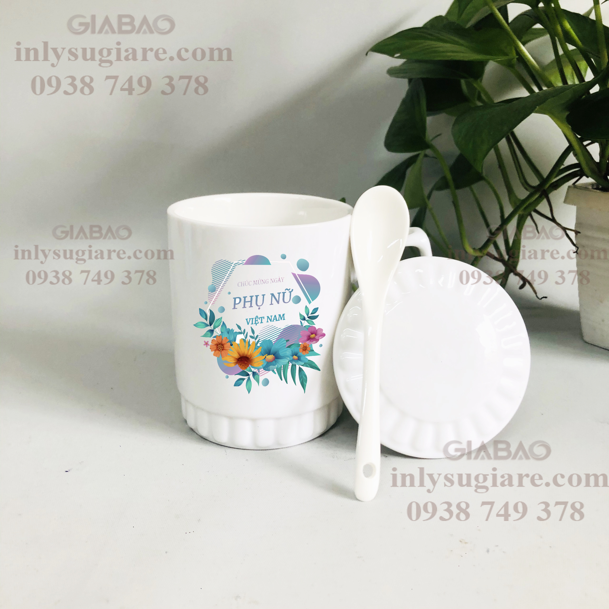 ly sứ muỗng trắng