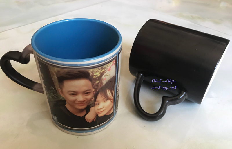 Ly đổi màu lòng màu và viền màu - cốc đổi màu ly sứ đổi màu