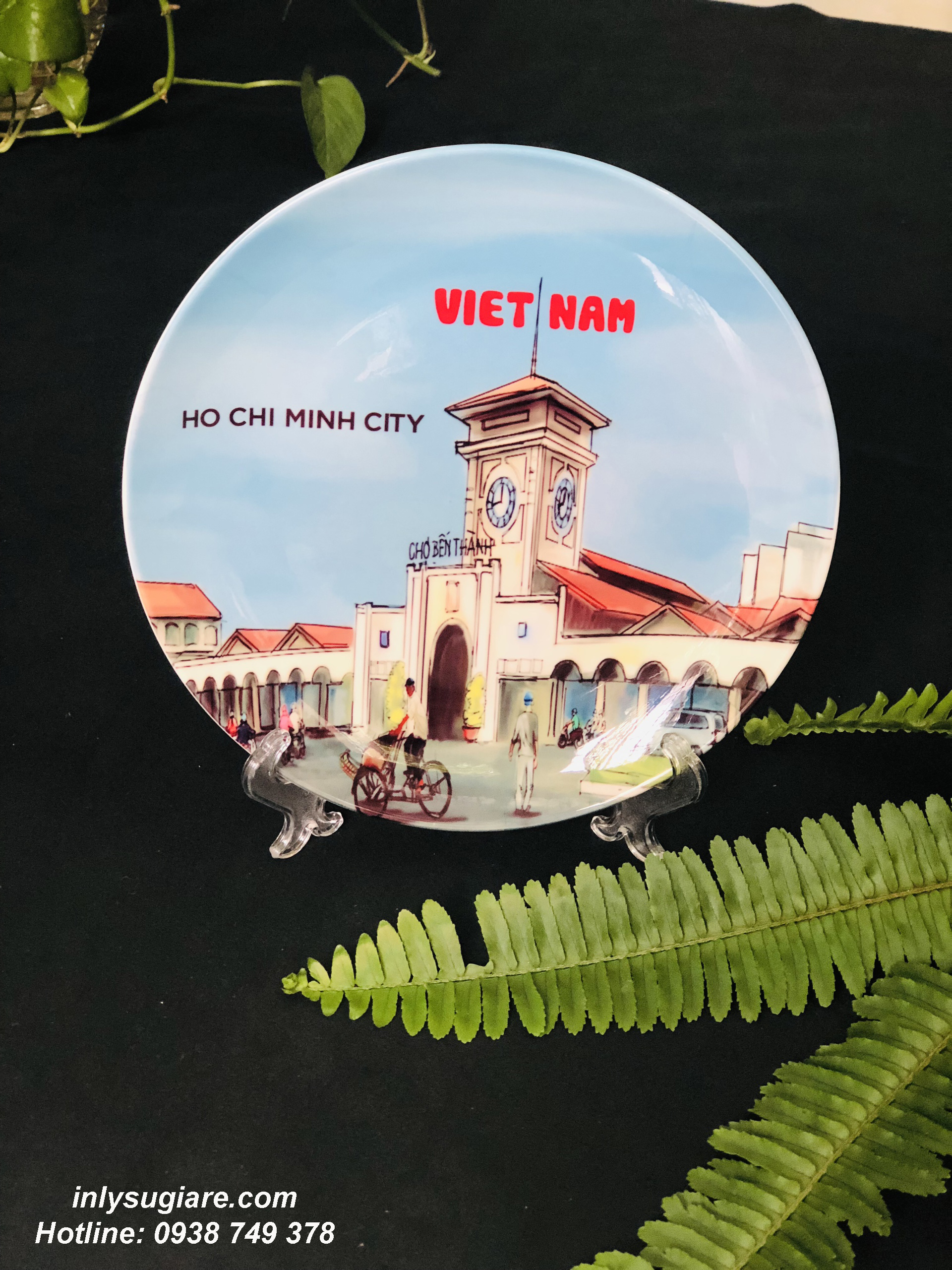in logo lên đĩa sứ